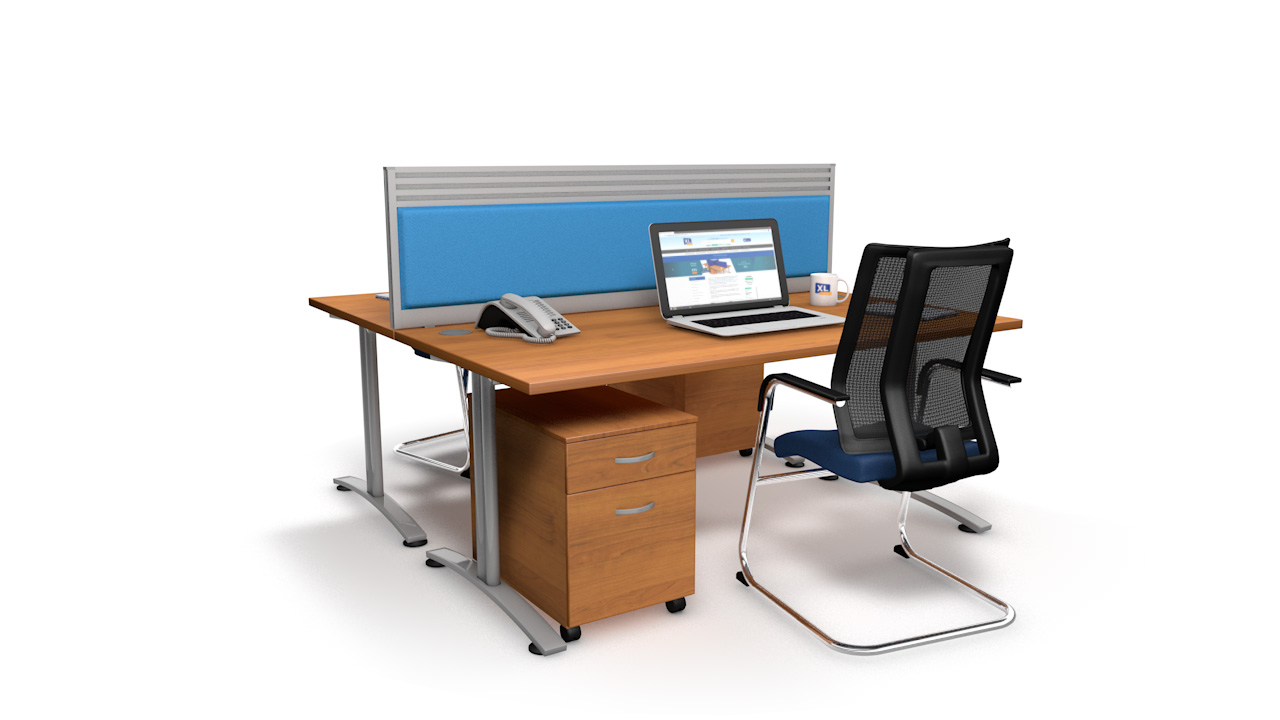 Premium Acoustic Desk Partition With Quad Tool Rail