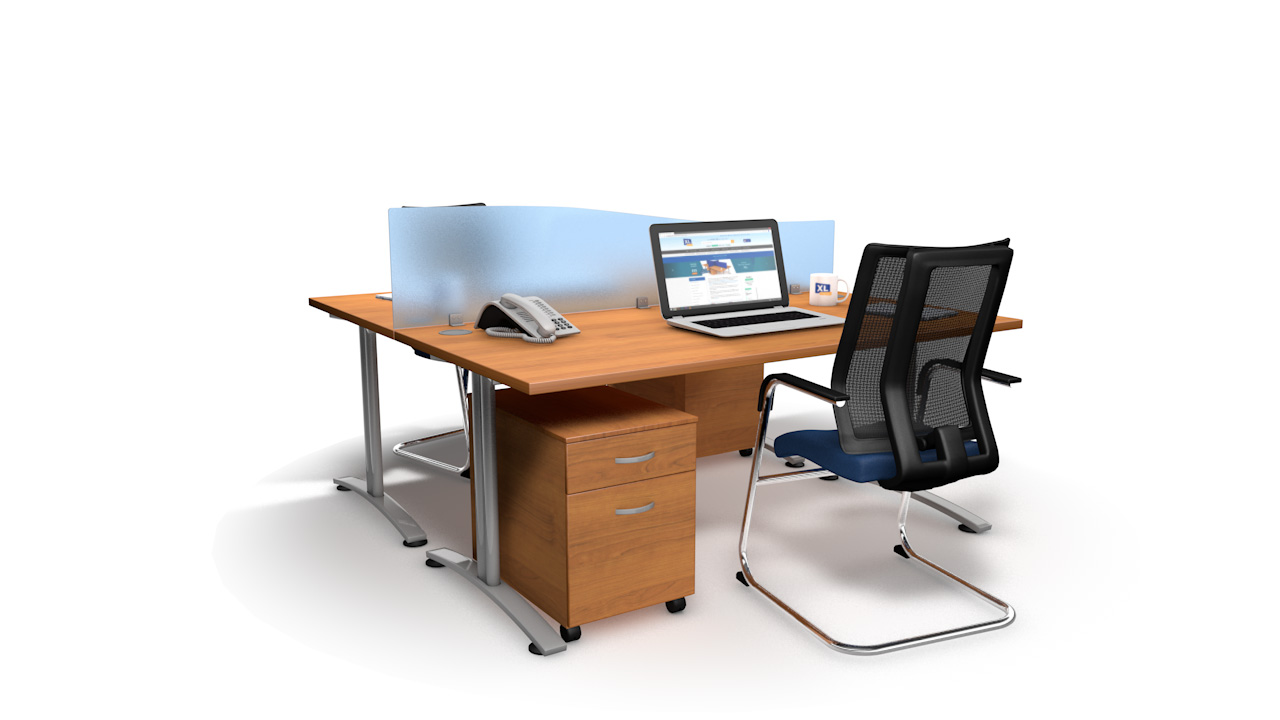 Spectrum Acrylic Wave Office Desk Divider