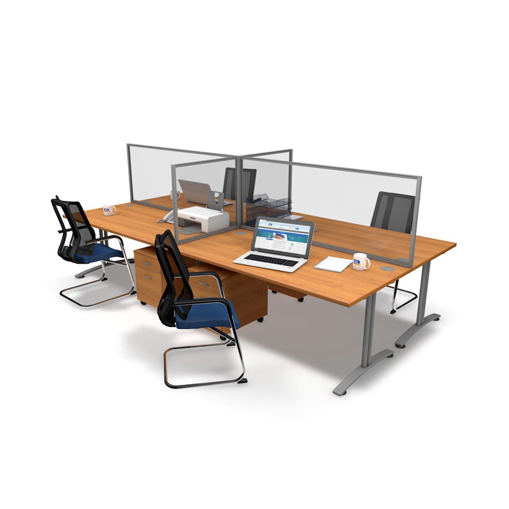 Perspex Desk Screens With Aluminium Frame - Linkable Desk Screens Ideal For Social Distancing