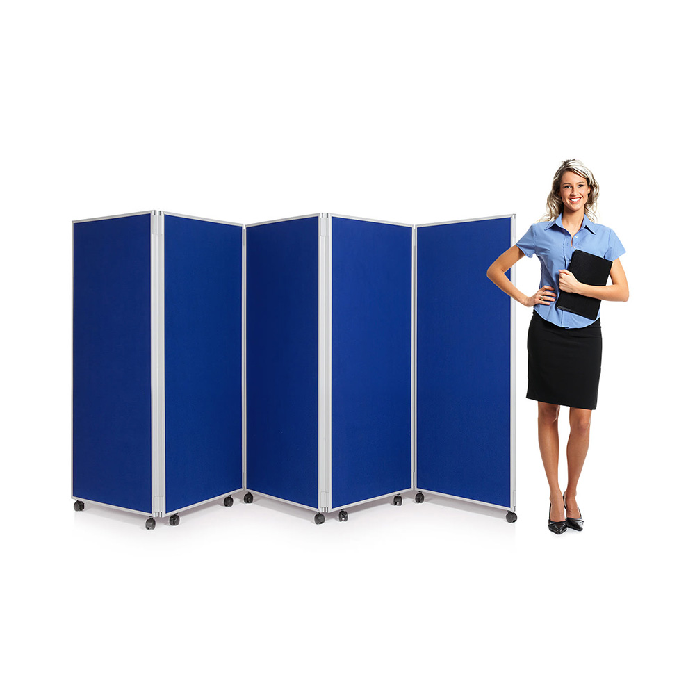 5 Panel Office Screen Divider on Wheels Comes With 1500mm Height Option