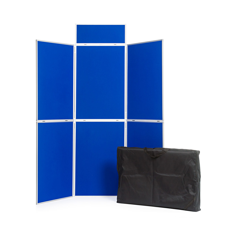 6 Panel Aluminium Folding Display Board with Header and Included Travel Bag