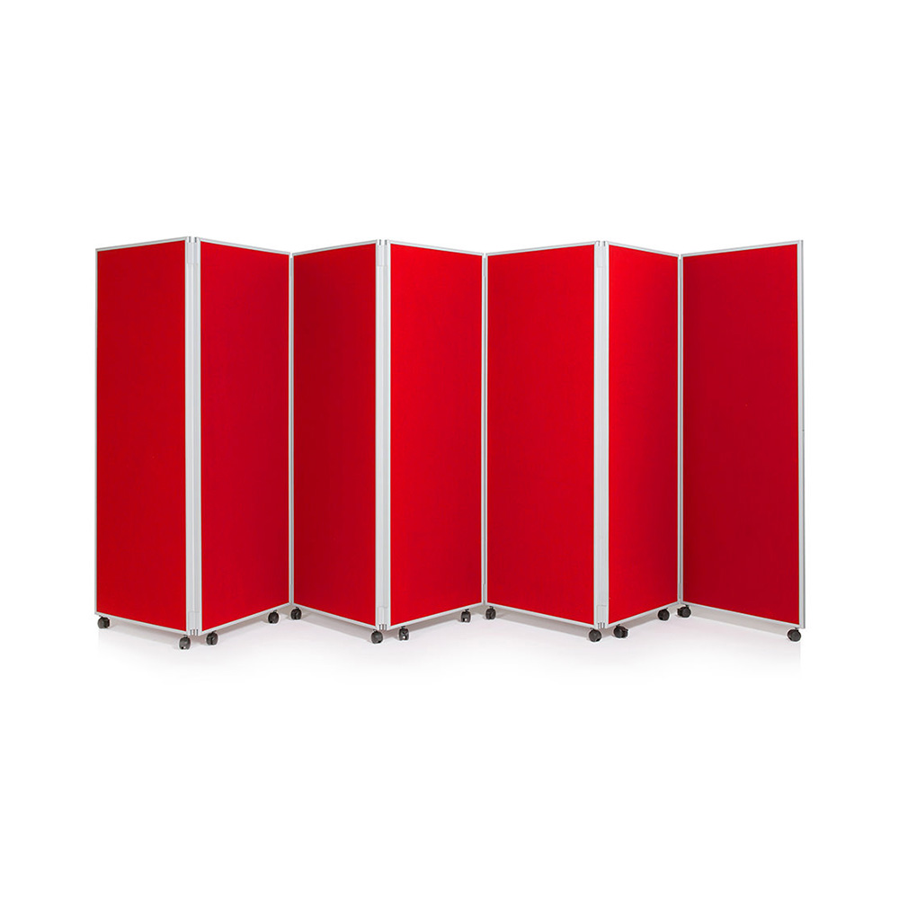 Freestanding Mobile Room Divider in Red