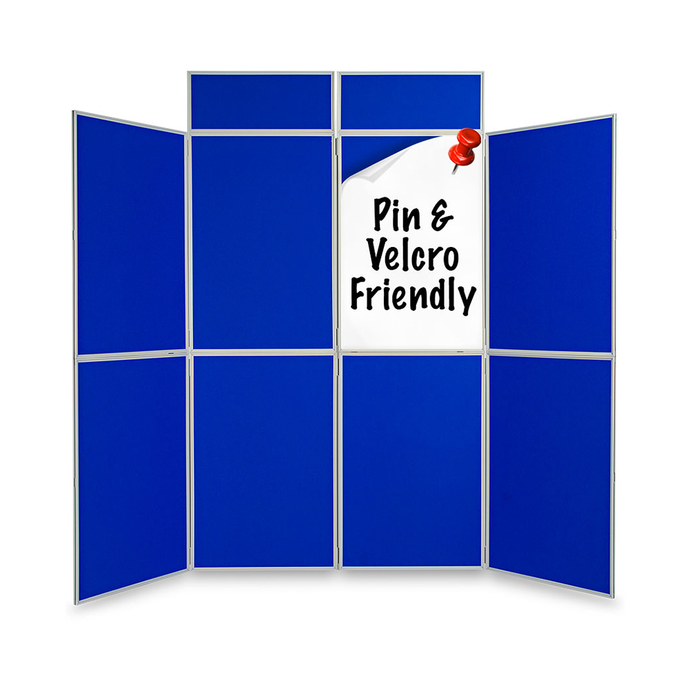 8 Panel Pinnable Folding Presentation Boards in Blue