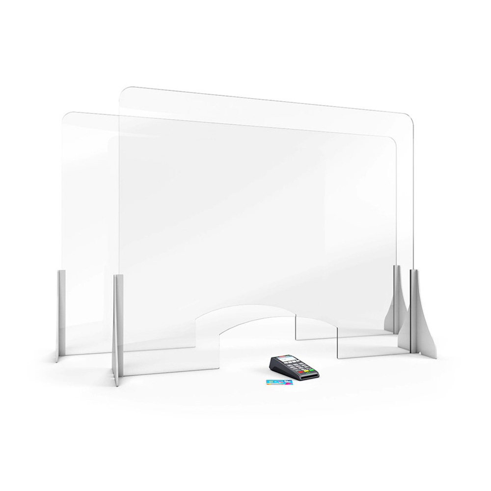 ACHOO® Crystal Clear Protection Screen With Cut Out- Free Standing Screens Can Be Placed On Any table, Desk or Counter