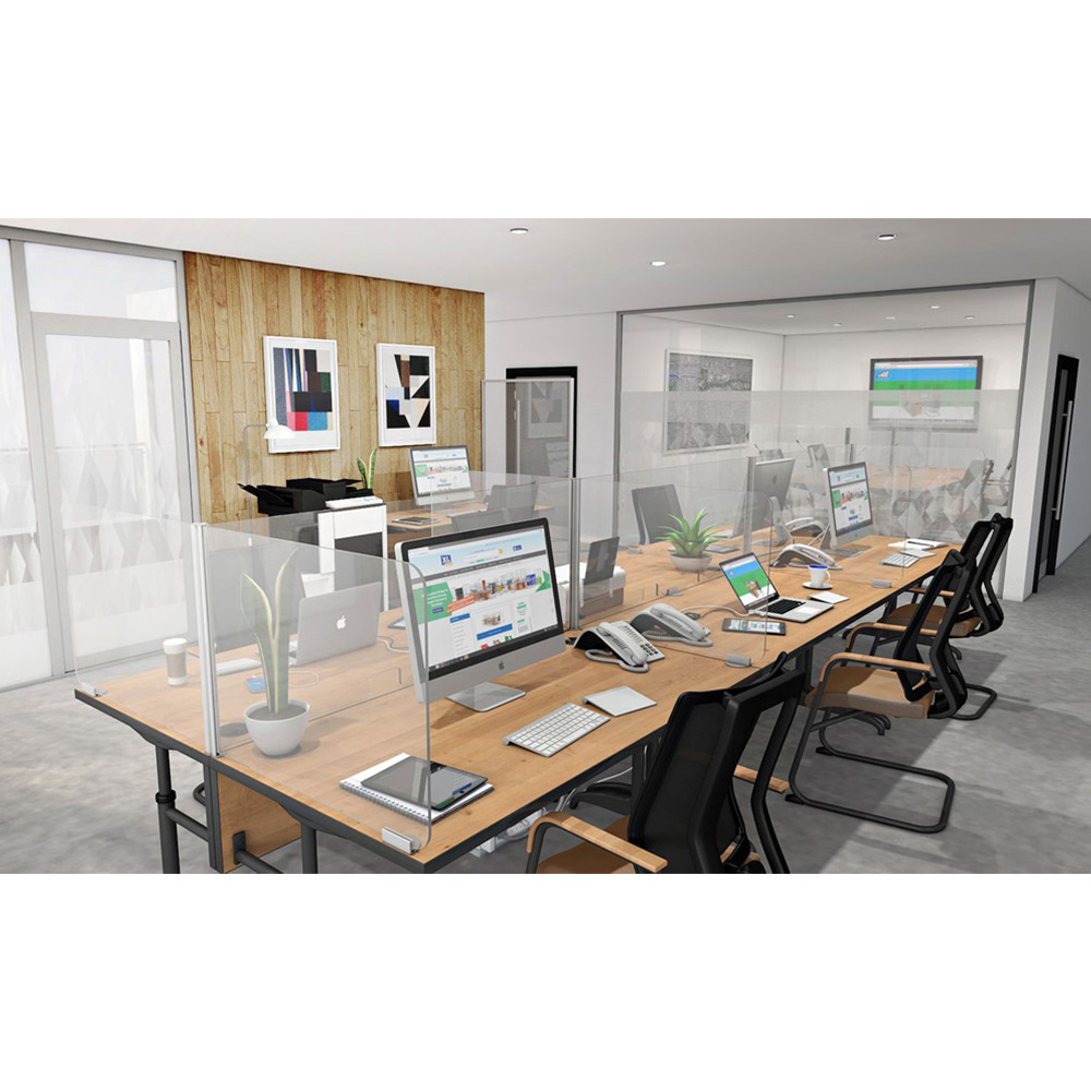 ACHOO® Screens Free Standing Modular Perspex Screens for Desks With Optional End Bay Screens
