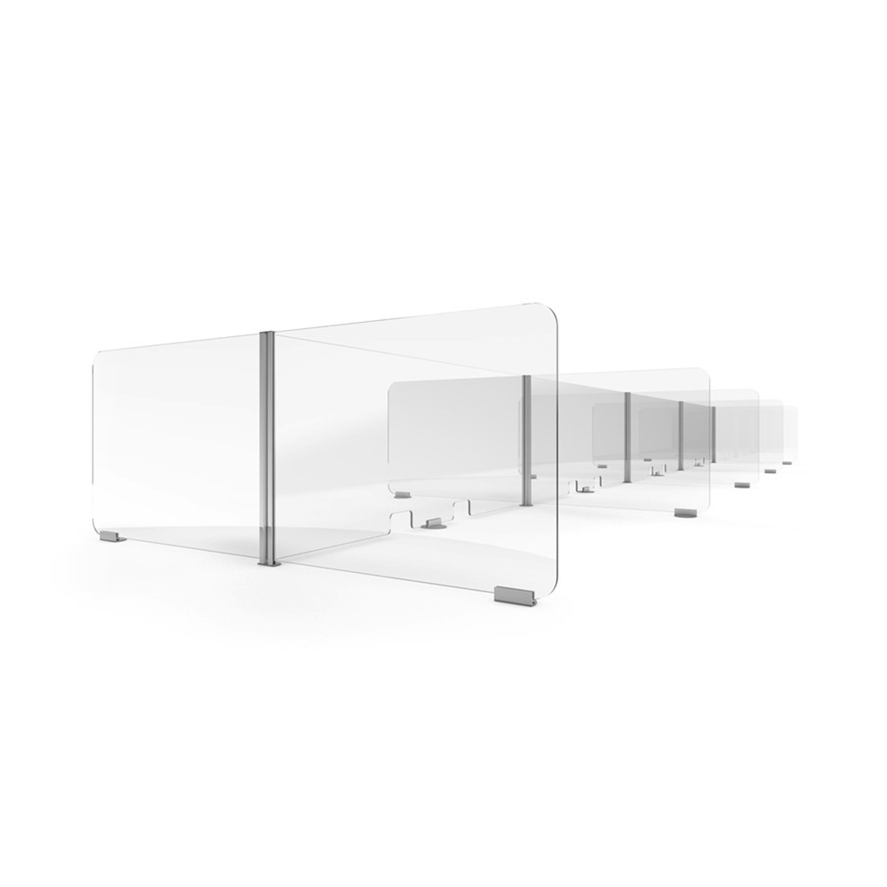 ACHOO® Crystal Clear Modular Desk Screens 8 Desks Set Up Without Table