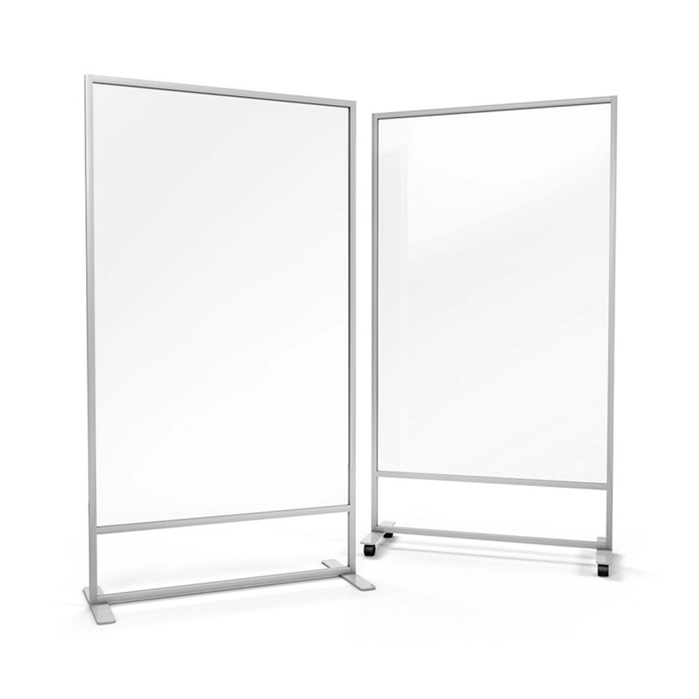 ACHOO® Crystal Clear Freestanding Office Screen Divider -Choose From Easy Glide Castor Wheels Or Stabilising Feet