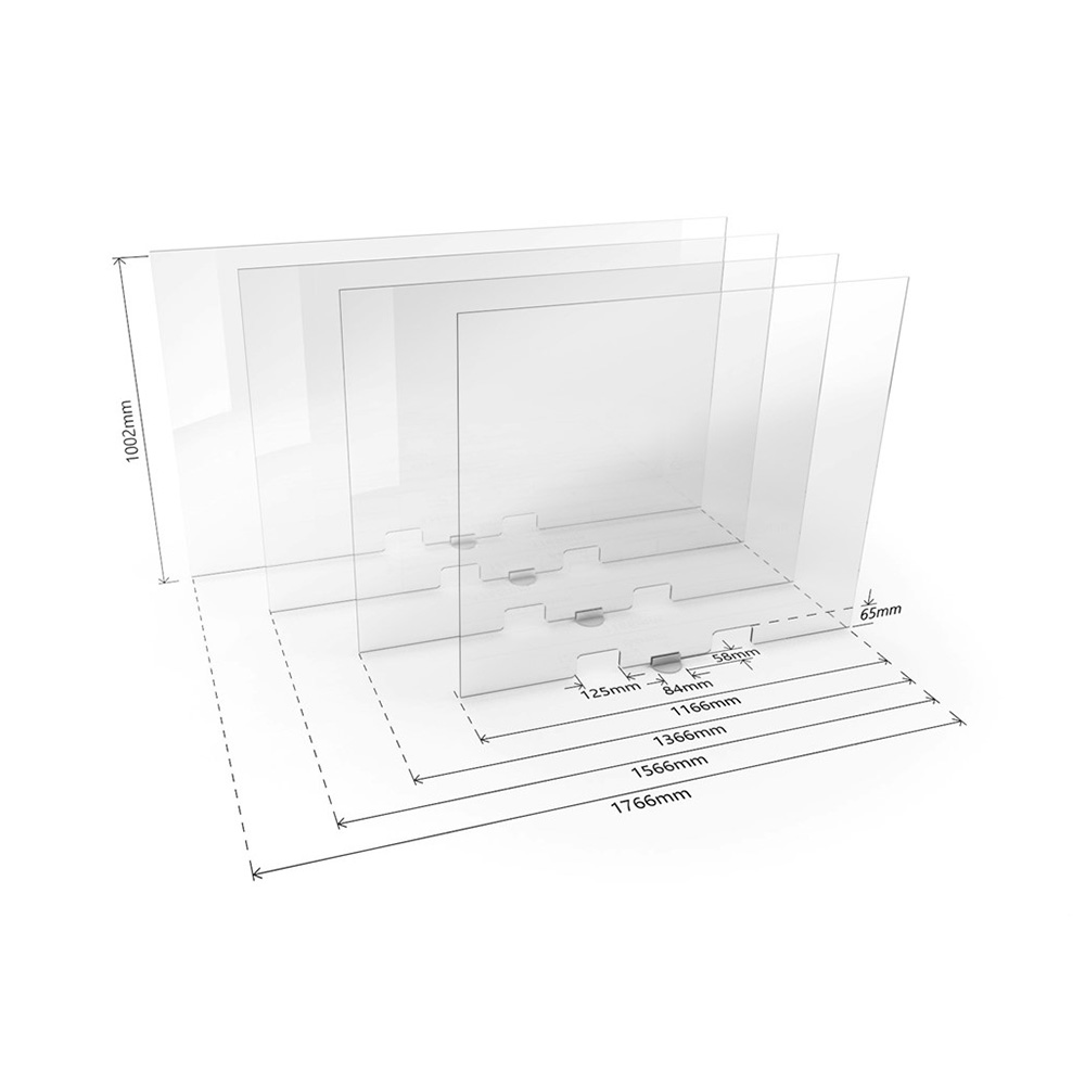 ACHOO® Screens ACHOO® Crystal Clear Desk Screen Divider FLOATING SCREEN Section 1000mm High
