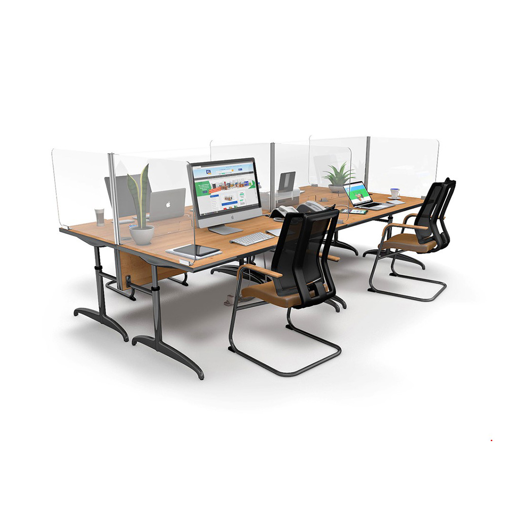 ACHOO® Crystal Clear Modular Desk Screens 4 Bay Workstation Dividers