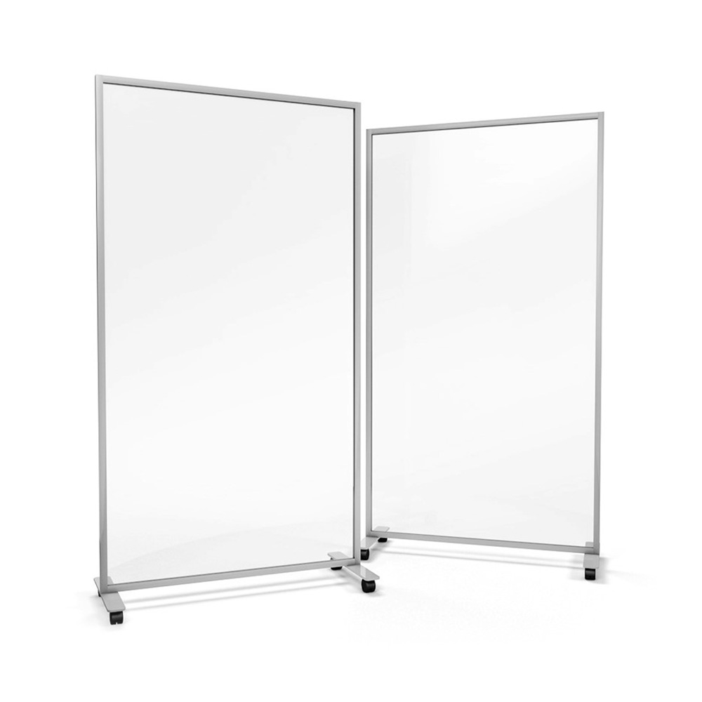 ACHOO® Screens Crystal Clear Portable Glass Office Divider On Wheels  - Premium Protection Screens                         