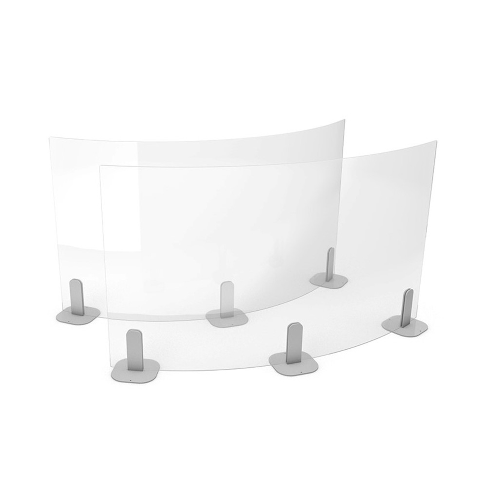ACHOO® Curved Toughened Safety Glass Reception Screen Can Be Used To Separate Staff & Customers For Virus Control