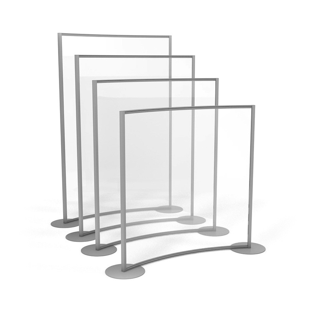 ACHOO® Free Standing Perspex Screen With 1500mm Curved Radius