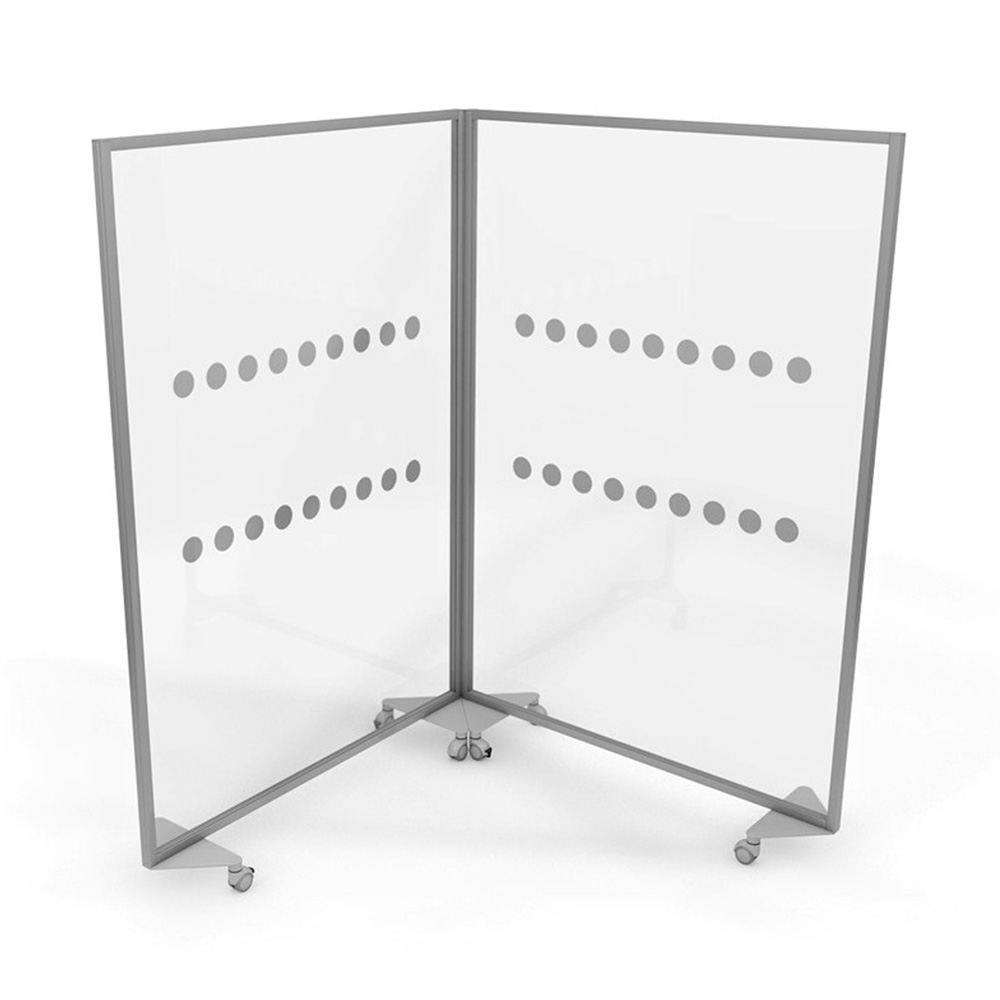 ACHOO® Mobile Perspex Linking Separation Screens Can Be Linked at 90 Degrees ( Extra Linking Post Required)