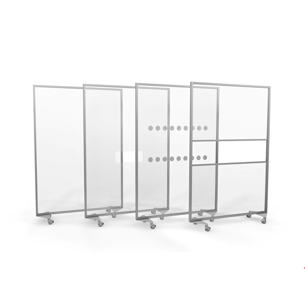 ACHOO® Mobile Perspex Linking Separation Screens - Choose From A Range of Heights, Widths & Surface Options