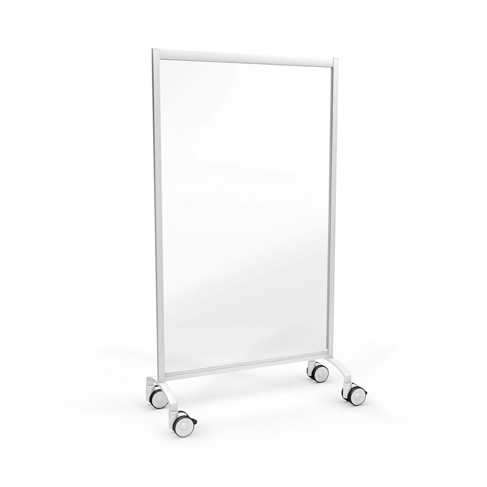 ACHOO® Portable Perspex Screen On Wheels With White Frame