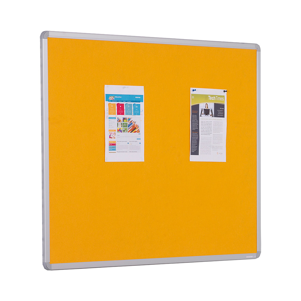Aluminium Framed Noticeboard with Gold Fabric