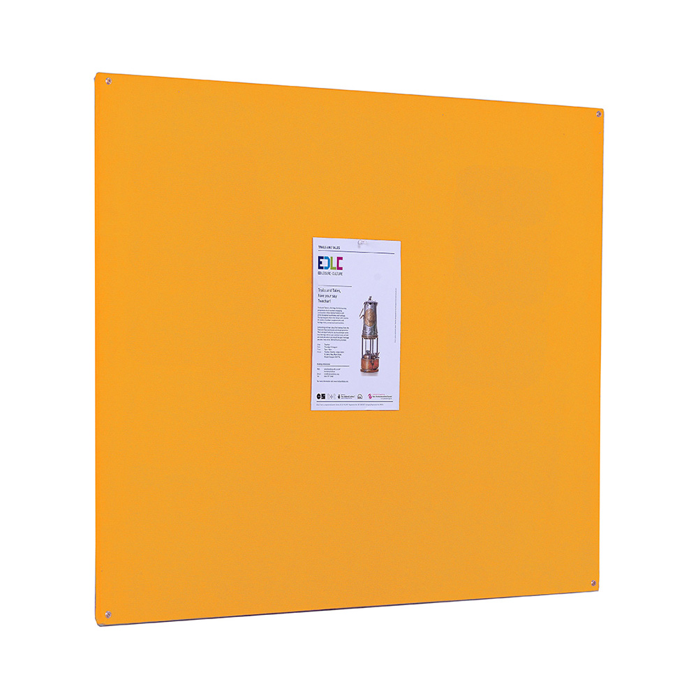 Wall Mounted Frameless Indoor Noticeboard in Gold