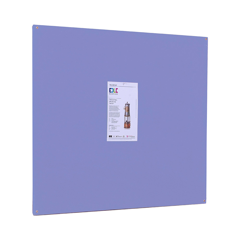 Accents Frameless Noticeboard Wall mounted with Lilac Fabric