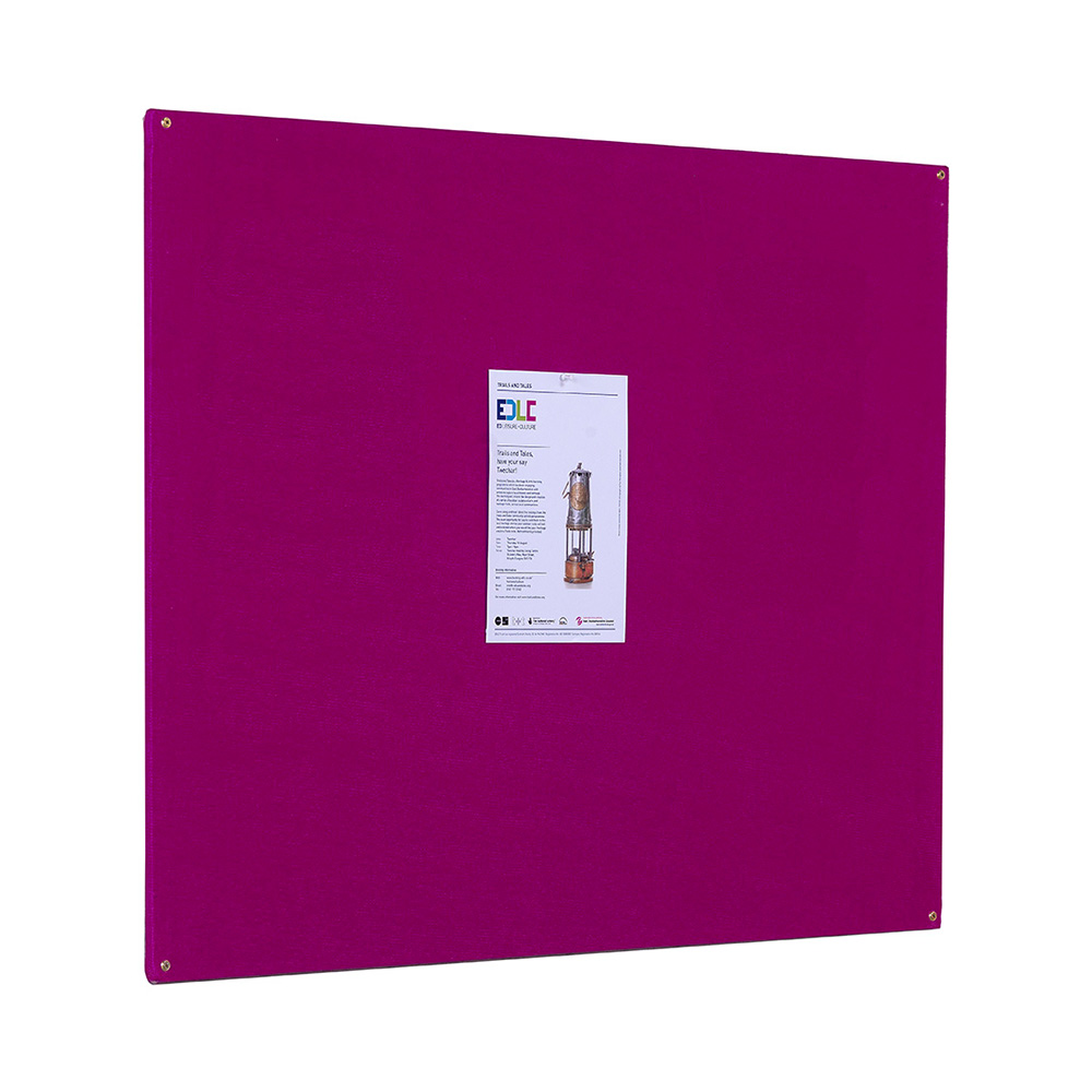 Plum Coloured Frameless Noticeboard For Use Indoors