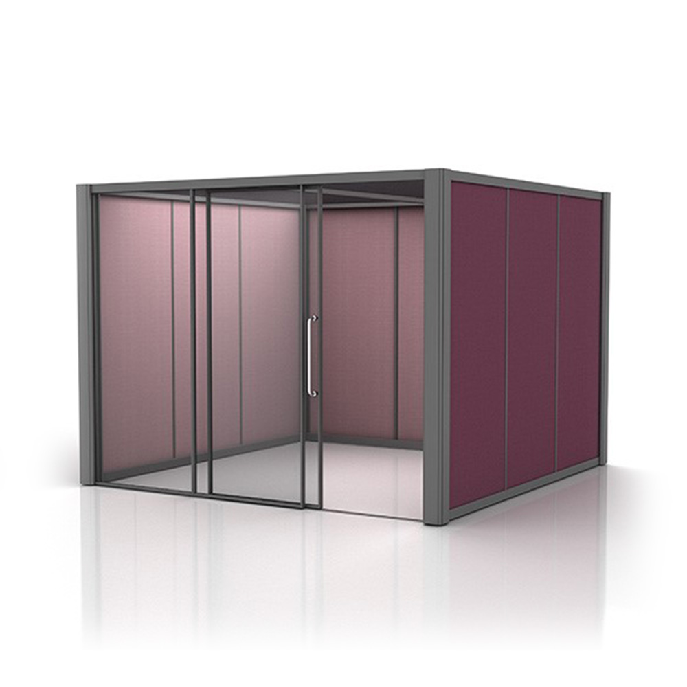 Freestanding 3x3m Office Pod with Sliding Doors and Fabric Walls