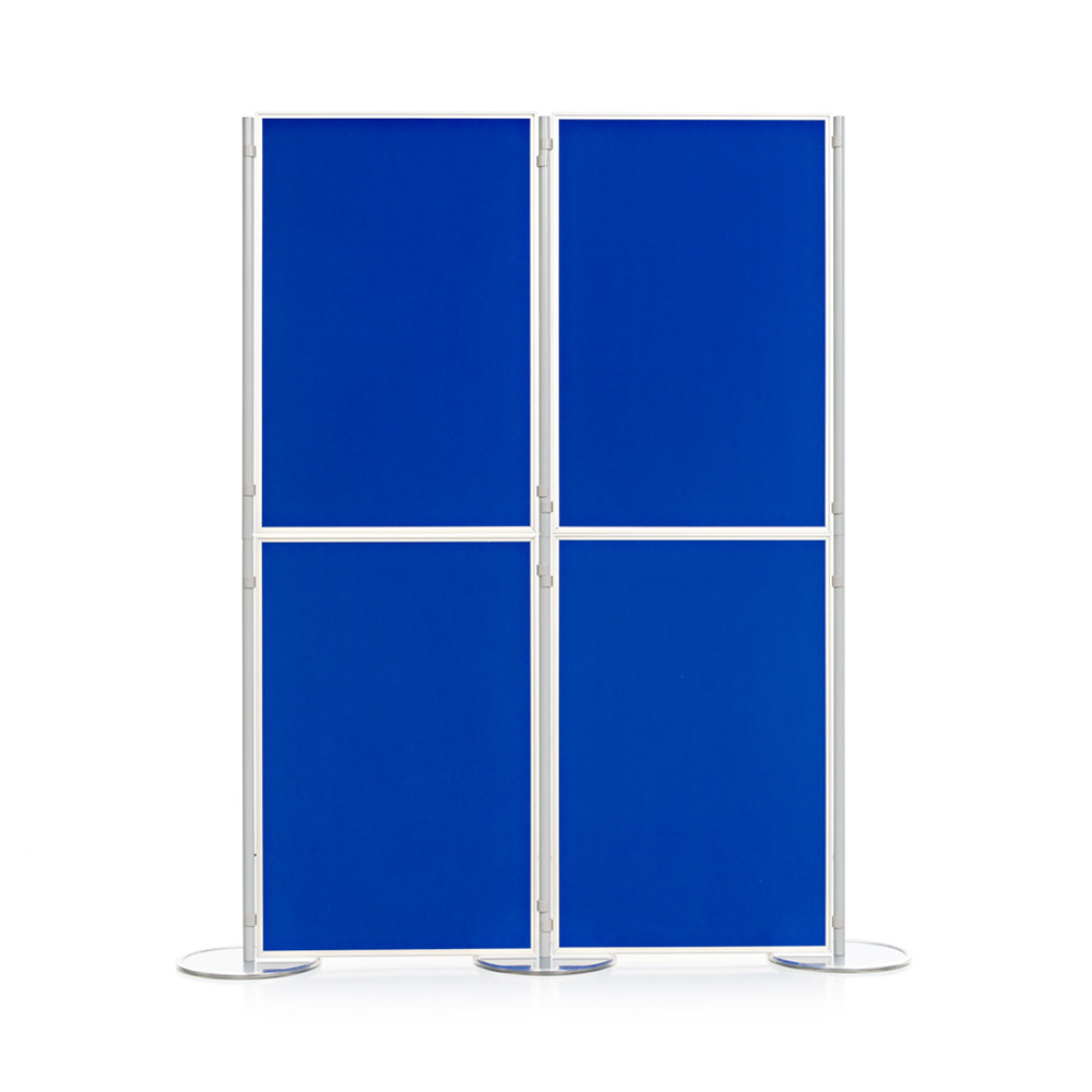 Aluminium Panel and Pole 4 Panel Presentation Kit in Portrait Orientation with Blue Fabric