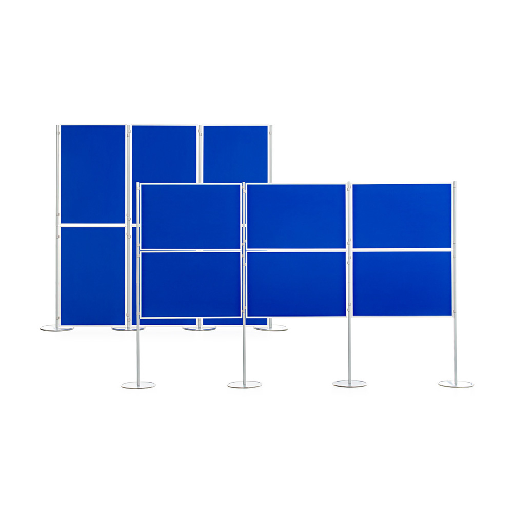 6 Panel and Pole Kit Mountable in Portrait or Landscape Orientation Shown in Blue Fabric