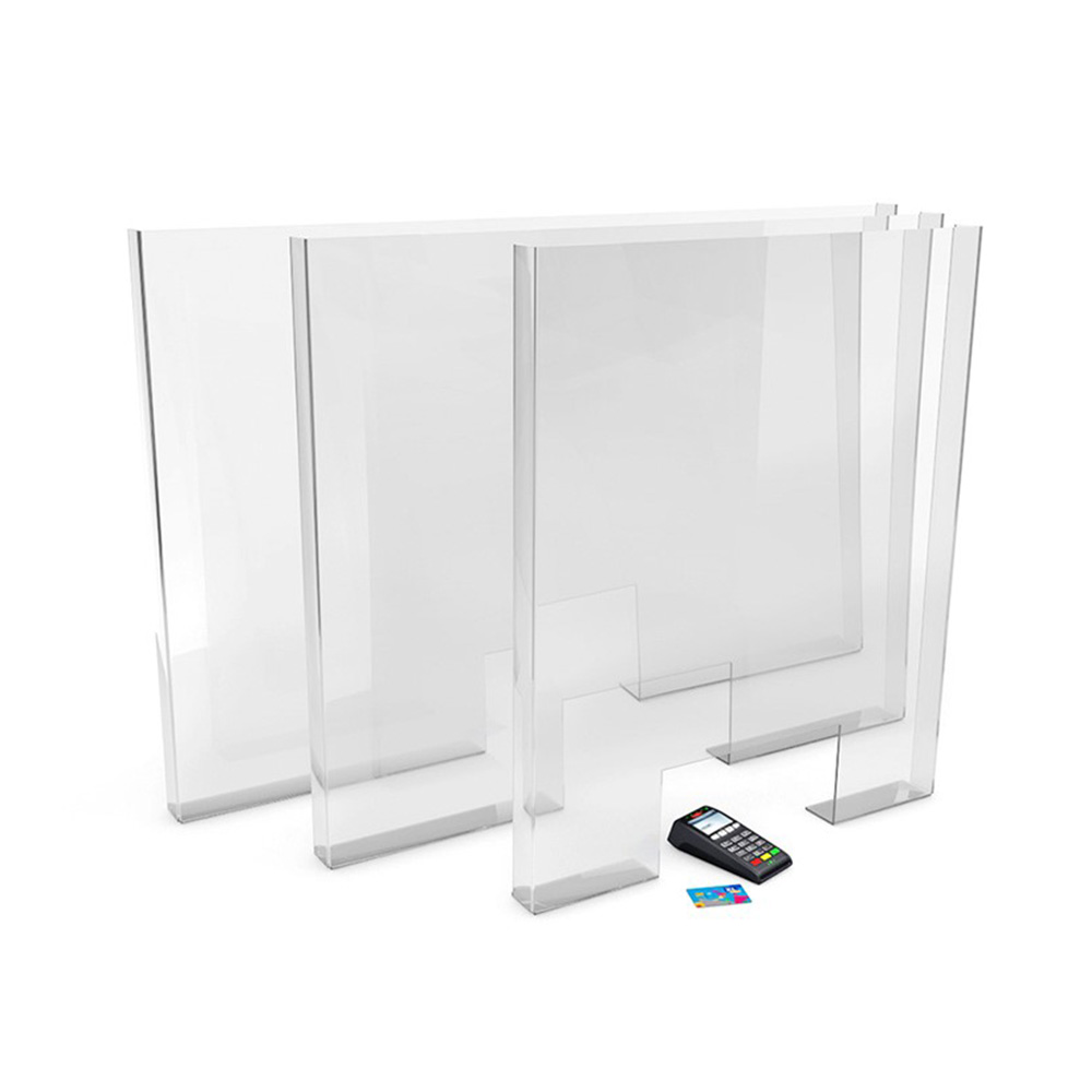 CLARITY MODULAR Protection Sneeze Guards With Cut Out 950mm High - Easy to Clean Clear Divider For Effective Virus Control