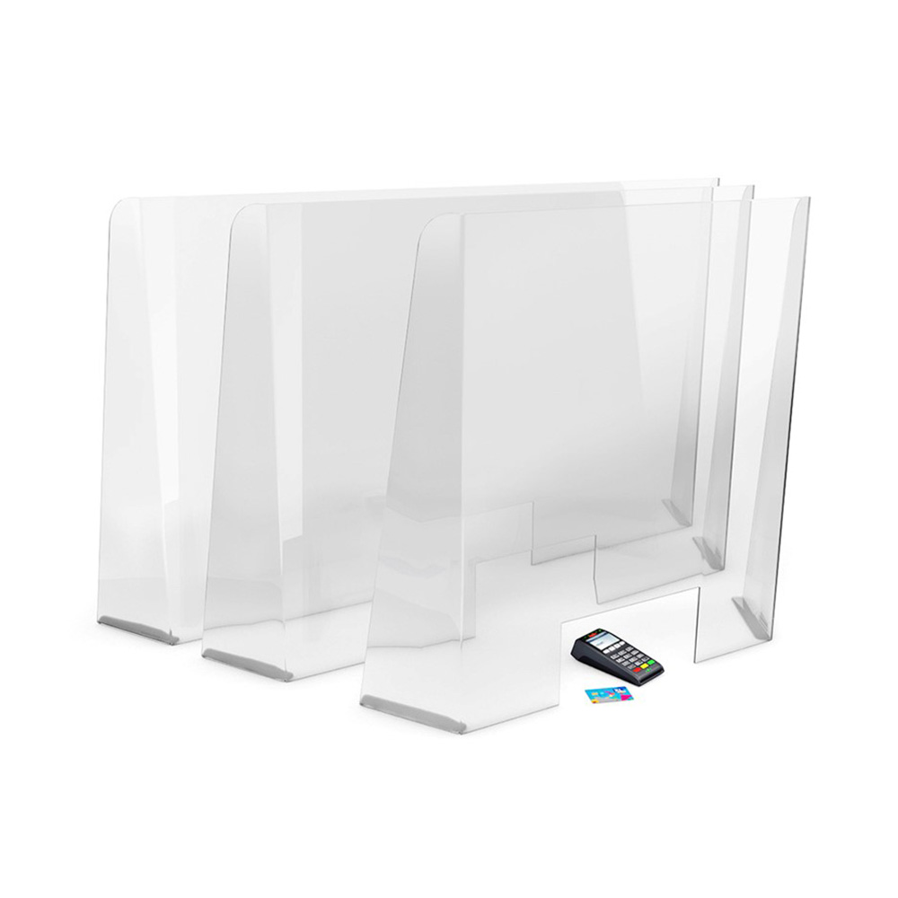 CLARITY PLUS Perspex Protection Screen With Cut Out 950mm High - Ideal For Implementing Social Distancing & Contact-Free Customer Transactions