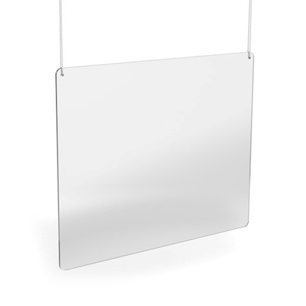 Ceiling Hanging Perspex® Protection Screen 800mm Wide - Hygienic, Wipeable & Easy To Sanitise