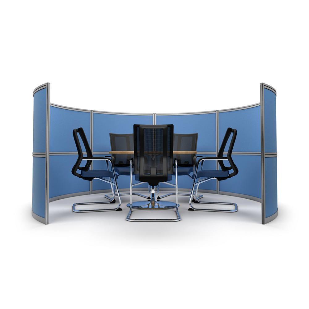 Circular Free Standing Office Meeting Pods Stands 1.4m High With Room For Five People
