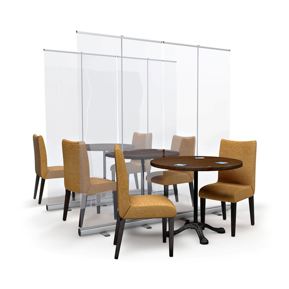 Roller COVID Screens Are Suitable For Use Between Pub Tables To Create Socially Distanced Spaces