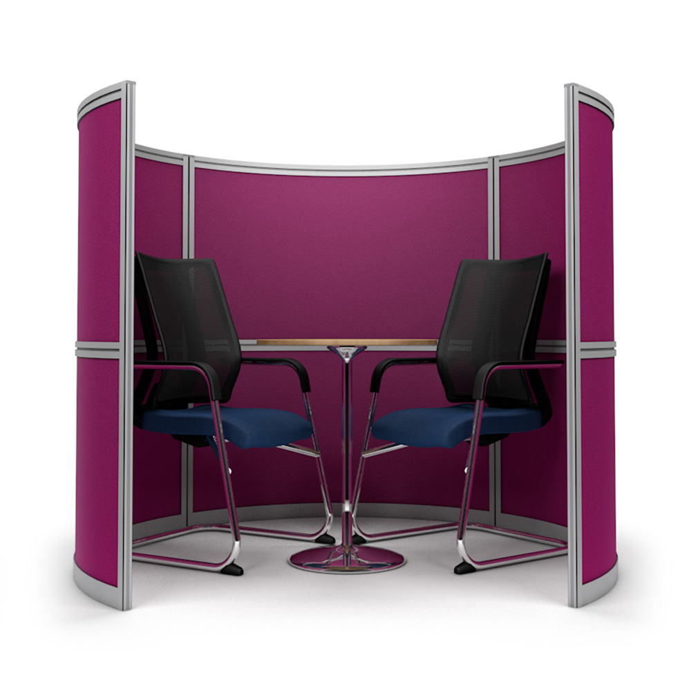 Curved Free Standing Office Pods For Two People 