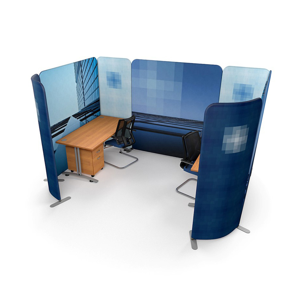 Top Down View of Printed Office Partitions Linked to Form Workspace