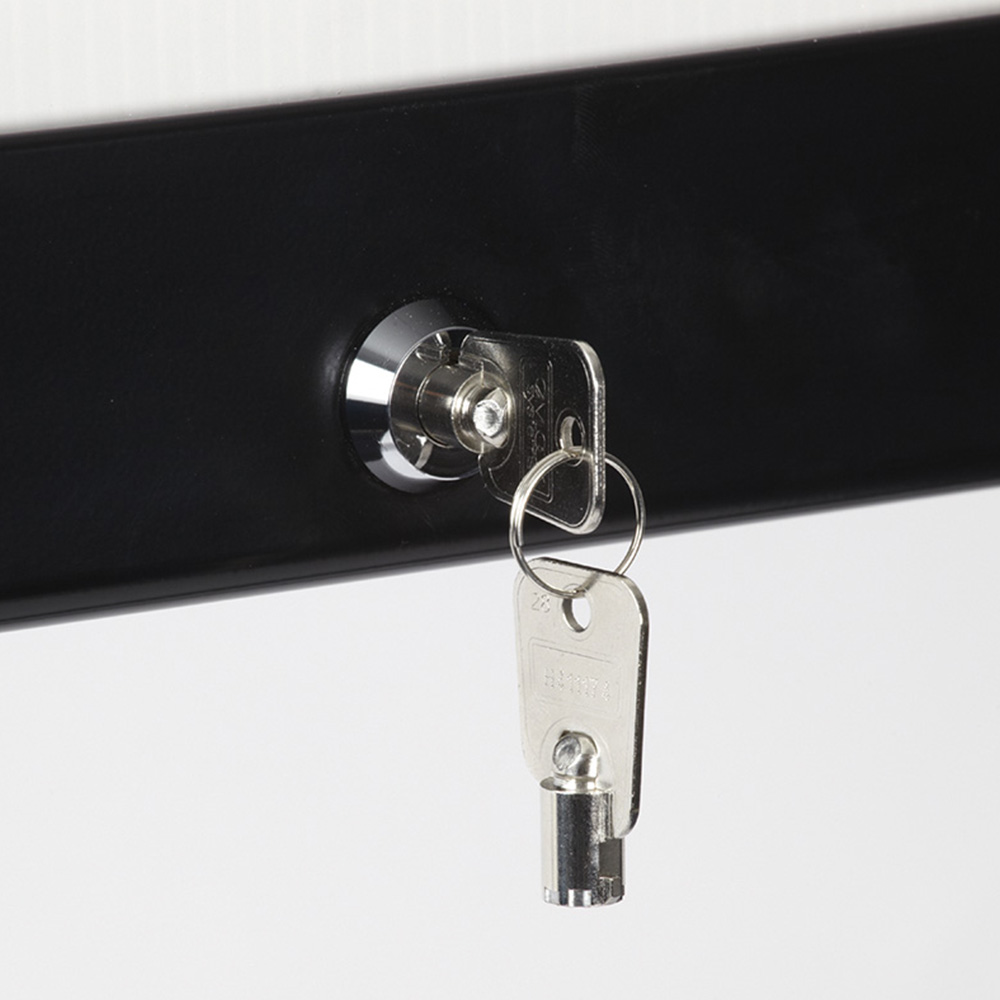 Close Up of Keys for Double Post Mounted External Noticeboard