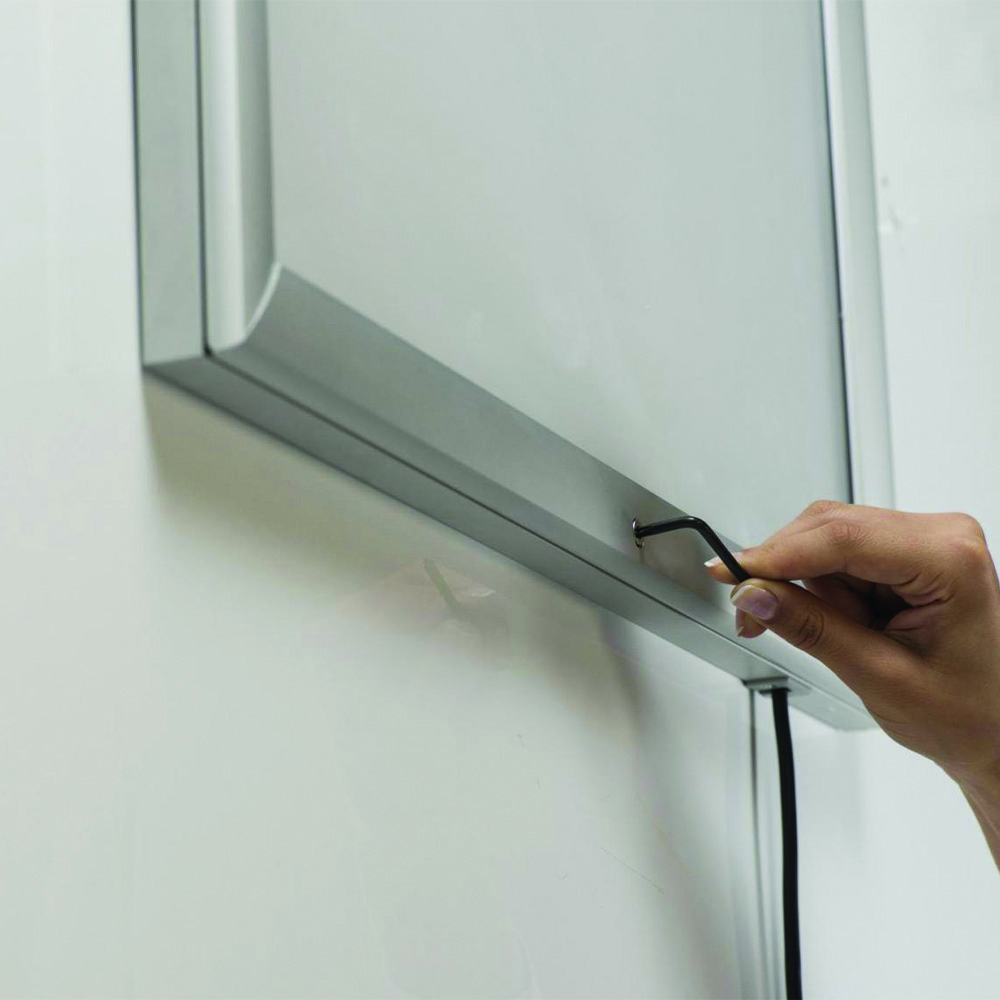 EDGE Illuminated LED Outdoor Noticeboards Can Be Locked Using An Allen Key For a Tamper-Resistant Poster Frame