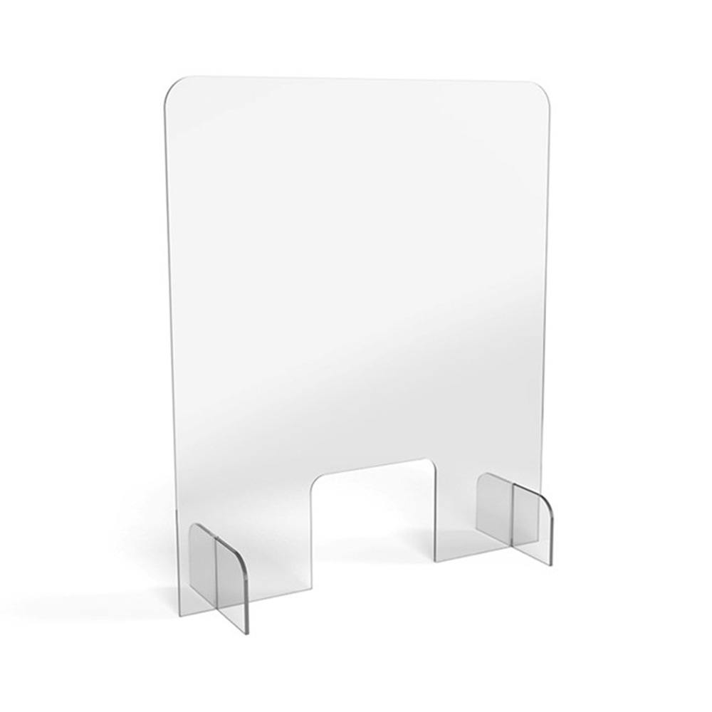 FLATPACK Budget Clear Perspex Sneeze Guard 700mm (w) x 850mm (h) - Free Standing Protection Barrier Requires No Installation