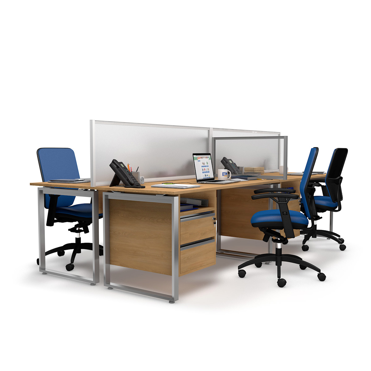 FRONTIER® Glazed Office Screen Desk Dividers