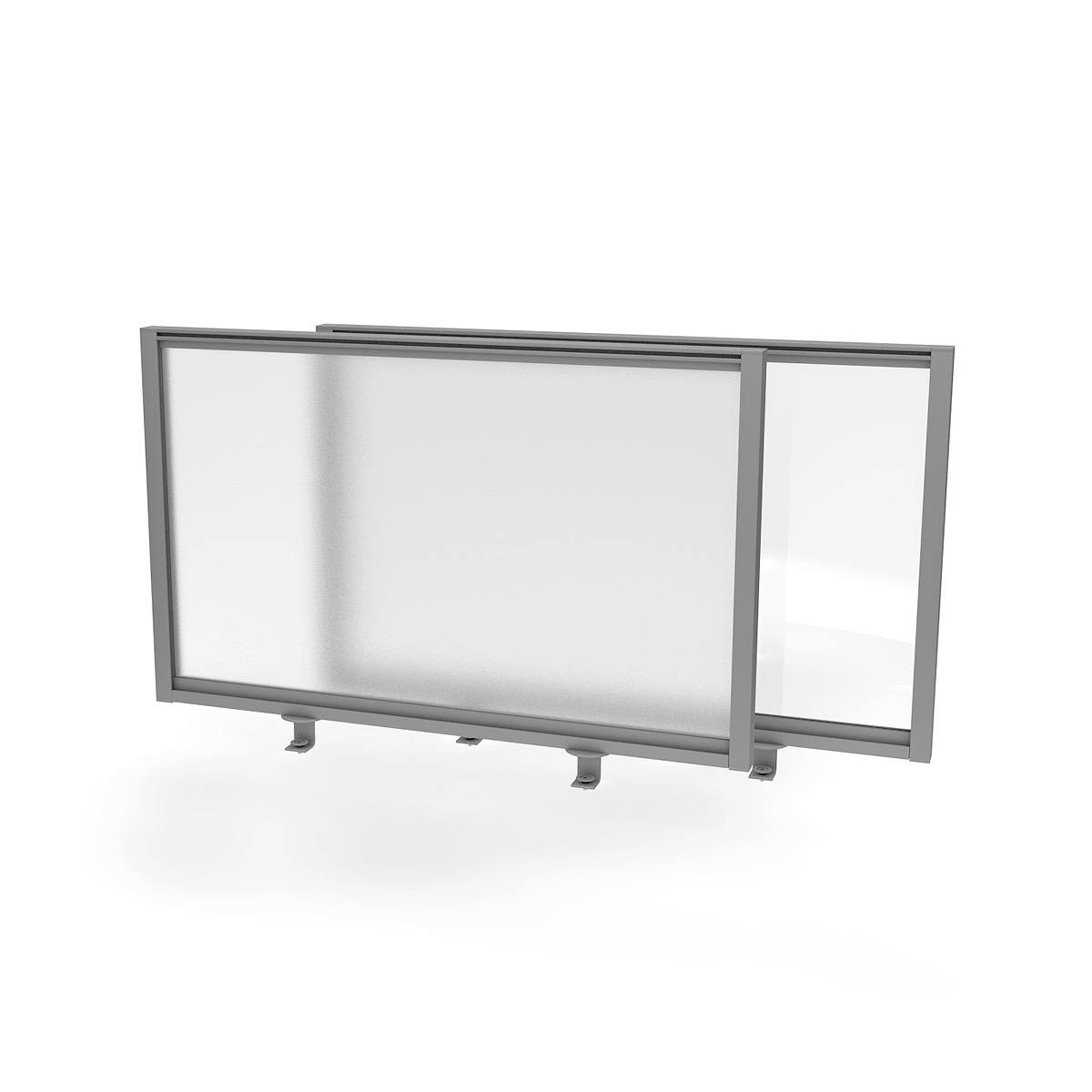 FRONTIER® Glazed Office Screen Desk Dividers With Frosted or Clear Perspex® Panels