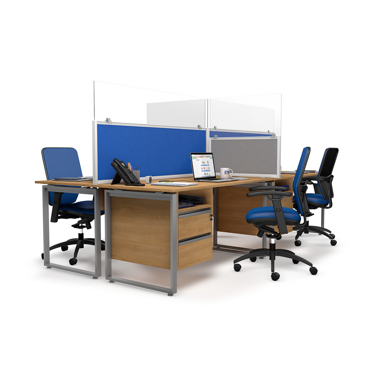 FRONTIER® Sneeze Screen Desk Screen Height Extenders Can be Used With Aluminium Framed Screens