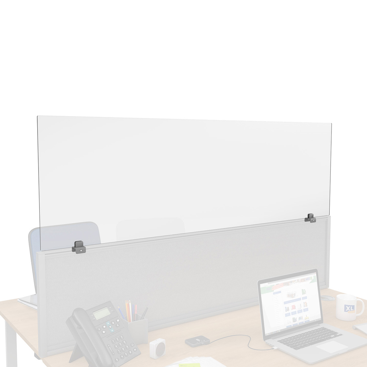 FRONTIER® Sneeze Screen Desk Screen Height Extenders Are Ideal For Social Distancing in Offices