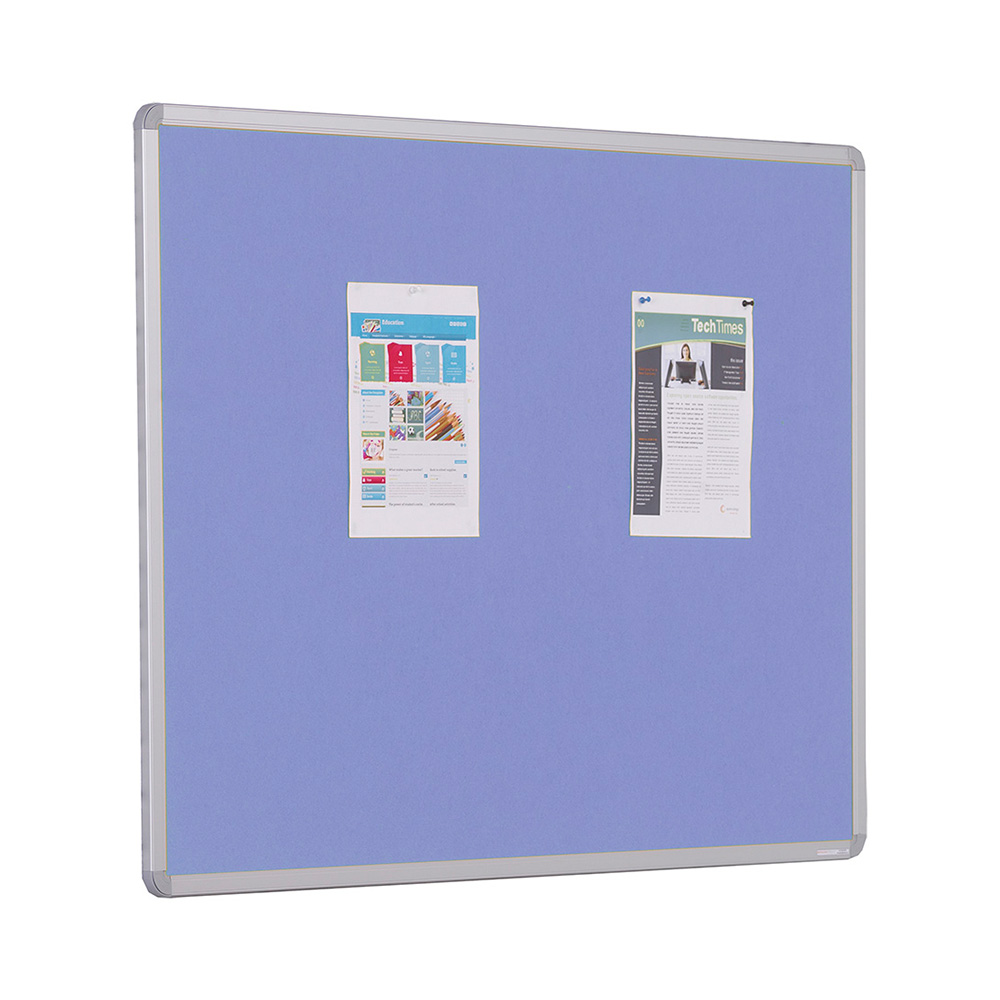 Lilac Coloured Noticeboard with Aluminium Frame Fire Rated Class 0