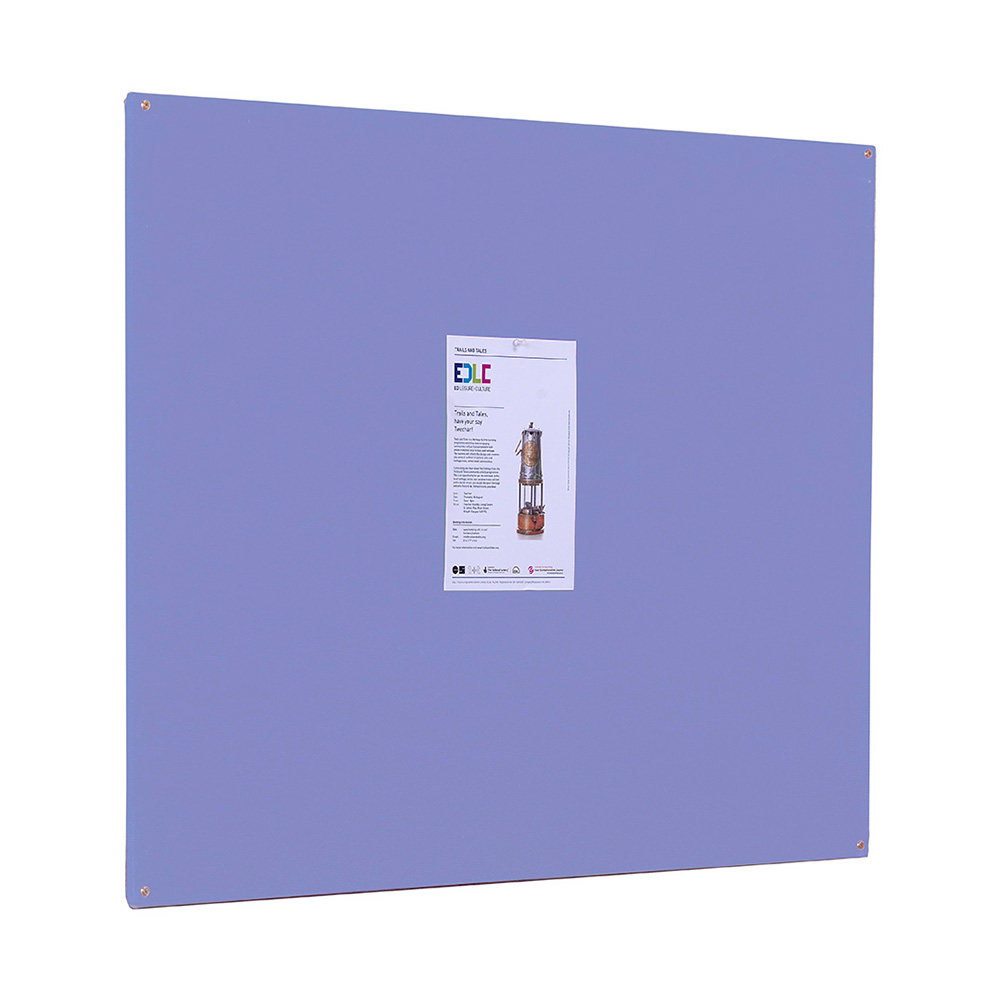 Accents Indoor Frameless Wall Mounted Fire Resistant Noticeboard in Lilac