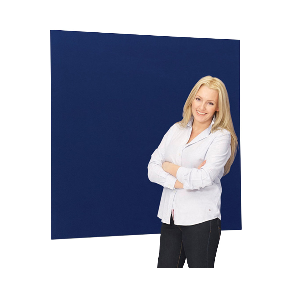 Frameless Indoor Flameshield Fire Resistant Noticeboard with Blue Fabric
