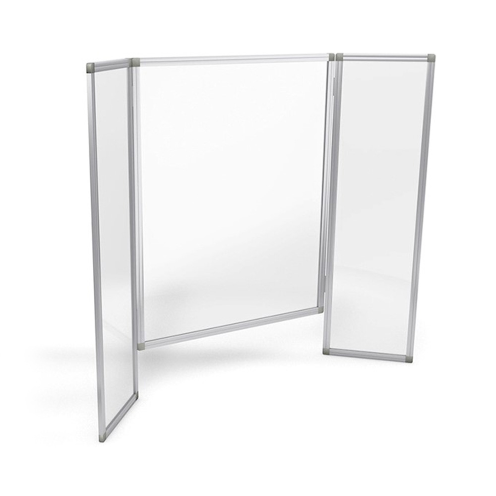Folding Perspex Protection Screen Features Folding Side Walls That Provide Additional Protection And Virus Control, Ideal For Retail and Reception Areas