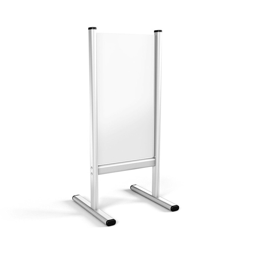 Free Standing Desk Sneeze Guard - 3mm Plexiglass Surface With Aluminium Frame 400mm (w) x 650mm (h) 