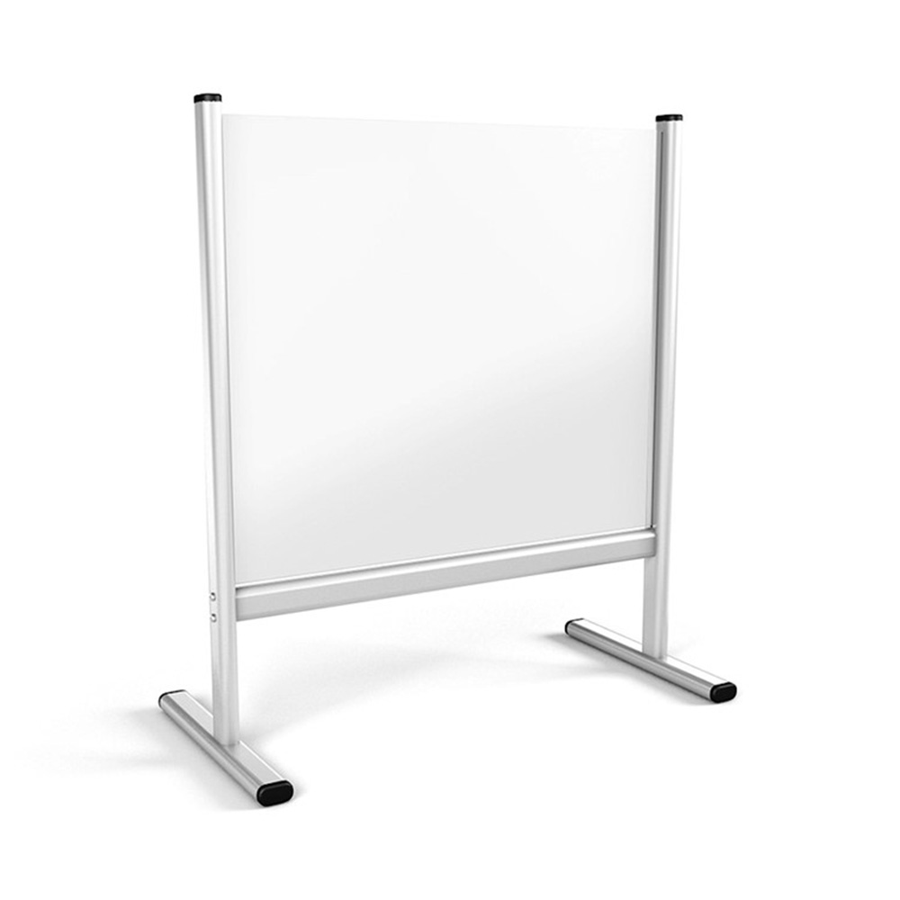 Desk Standing Sneeze Screen - 800mm (w) x 650mm (h) Wipeable Plexiglass Surface With Hygienic Aluminium Frame 
