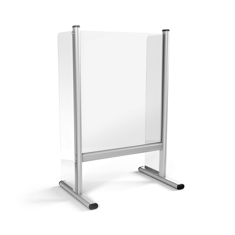 Free Standing Clear Perspex Desk Screen 600mm (w) Providing A Physical Protection Barrier Between Staff & Customers