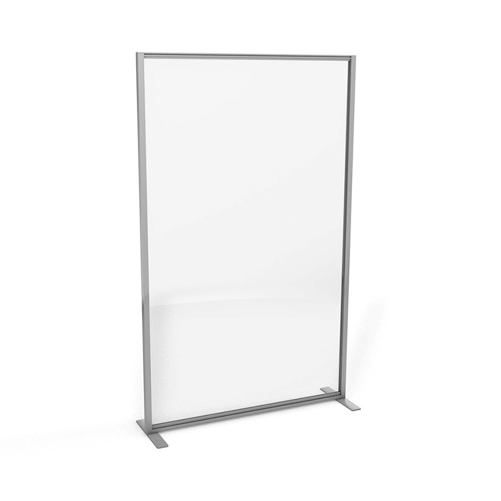 Free Standing Perspex® Screens For Pubs and Bars With White Frame & Stabilising Feet