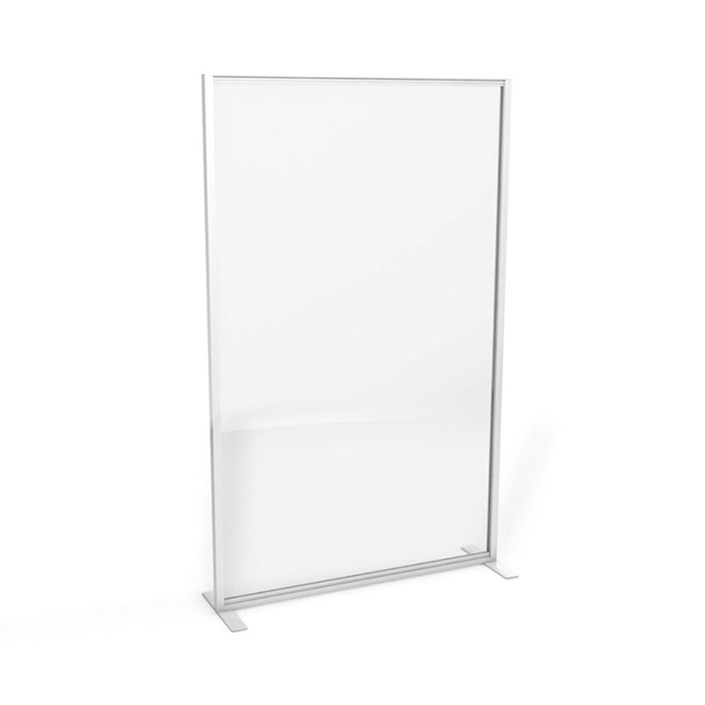Free Standing Perspex® Screens For Restaurants With White Aluminium Frame  & Stabilising Feet