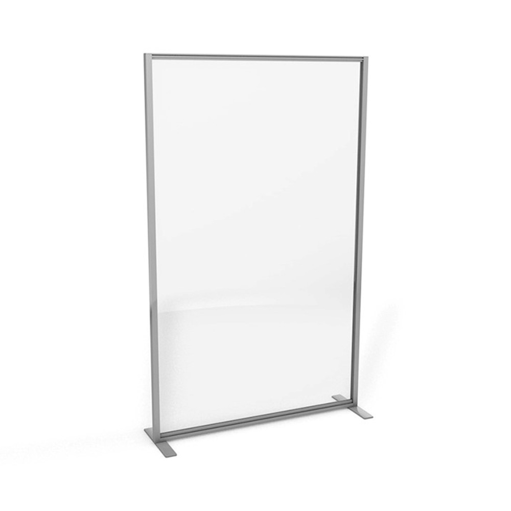 Free Standing Perspex® Protective Screens For Shops With Silver Frame - Wipeable & Hygienic Barriers For Safe Social Distancing